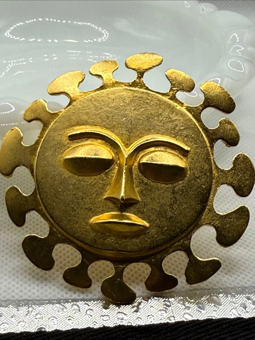 Vintage unsigned Maxine Denker huge celestial sun brooch pin pendant Nordstrom